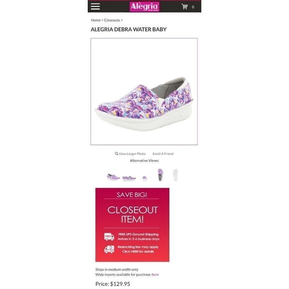 Alegria Debra Water Baby Professional Nursing Shoe Clogs - Picture 10 of 10